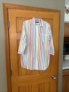 Summer stripe cotton blouse Lg